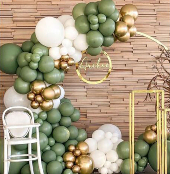 Baloni girlanda zlata-bela-temno zelena - Mali darovi